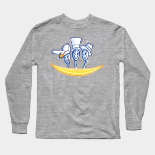 ET with white hats riding a banana Long Sleeve T-Shirt